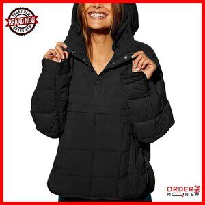 Women's Lightweight Down Puffer Jacket Hooded Pullover Winter Coat